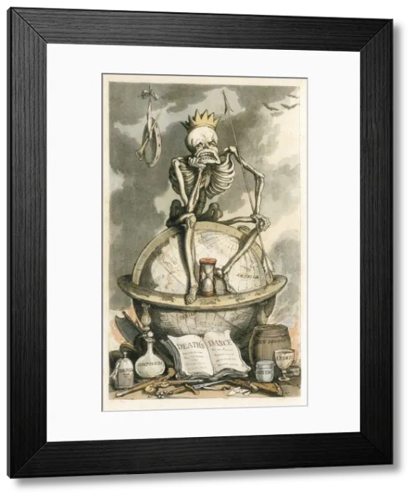 Framed Print : Frontispiece from The English Dance of Death, pub. 1815 (coloured engraving), 1815 Framed Print : Frontispiece from The English Dance of Death, pub. 1815 (coloured engraving), 1815