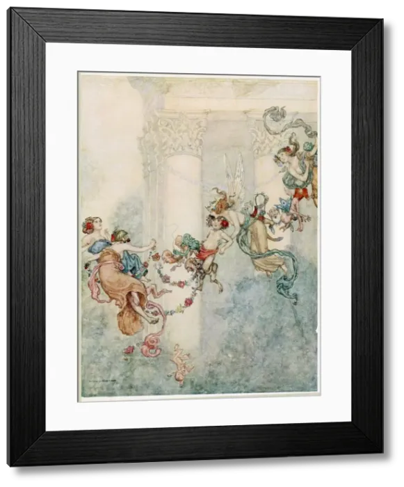 Framed Print : Puck: She never had so sweet a changeling, from A Midsummer Nights Dream, pub. 1914