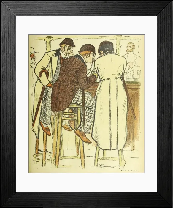 Framed Print : At the Bar, from Gil Blas Illustre, pub. 1899 (colour lithograph), 1899. Creator Framed Print : At the Bar, from Gil Blas Illustre, pub. 1899 (colour lithograph), 1899. Creator