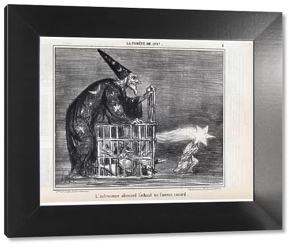 La Comete de 1857, L astronome allemand lachant un fameux canard, from Le Charivari
