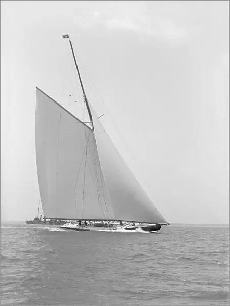 Americas Cup challenger Shamrock IV sailing without topsail, 1914. Creator
