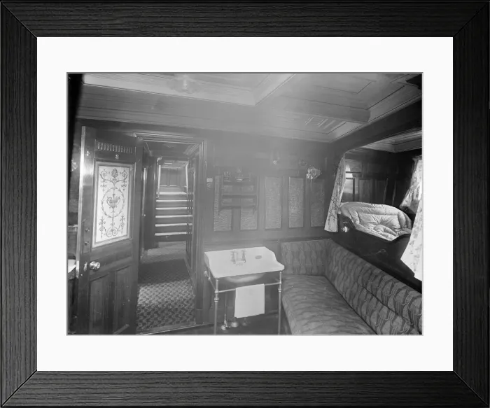 Framed Print : Cabin on the steam yacht Venetia, 1920. Creator: Kirk & Sons of Cowes Framed Print : Cabin on the steam yacht Venetia, 1920. Creator: Kirk & Sons of Cowes
