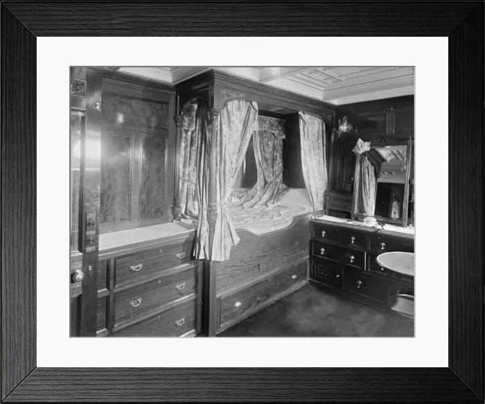 Framed Print : Interior of cabin on steam yacht Venetia, 1920. Creator: Kirk & Sons of Cowes Framed Print : Interior of cabin on steam yacht Venetia, 1920. Creator: Kirk & Sons of Cowes