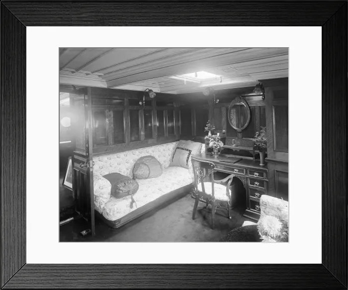 Framed Print : A boudoir on steam ship Venetia, 1920. Creator: Kirk & Sons of Cowes Framed Print : A boudoir on steam ship Venetia, 1920. Creator: Kirk & Sons of Cowes