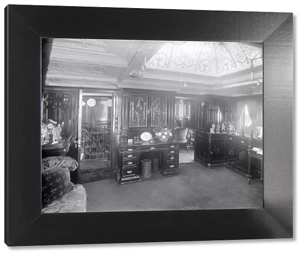 Interior of main saloon on steam yacht Venetia, 1920. Creator: Kirk & Sons of Cowes