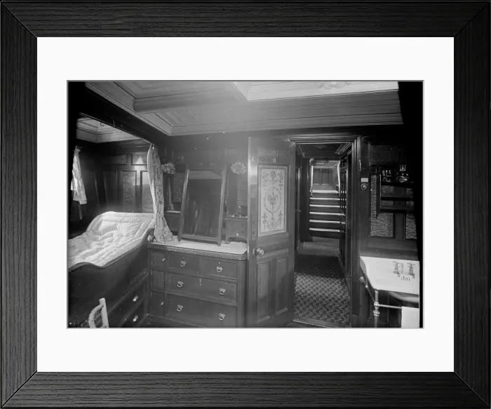Framed Print : Interior of cabin on steam yacht Venetia, 1920. Creator: Kirk & Sons of Cowes Framed Print : Interior of cabin on steam yacht Venetia, 1920. Creator: Kirk & Sons of Cowes