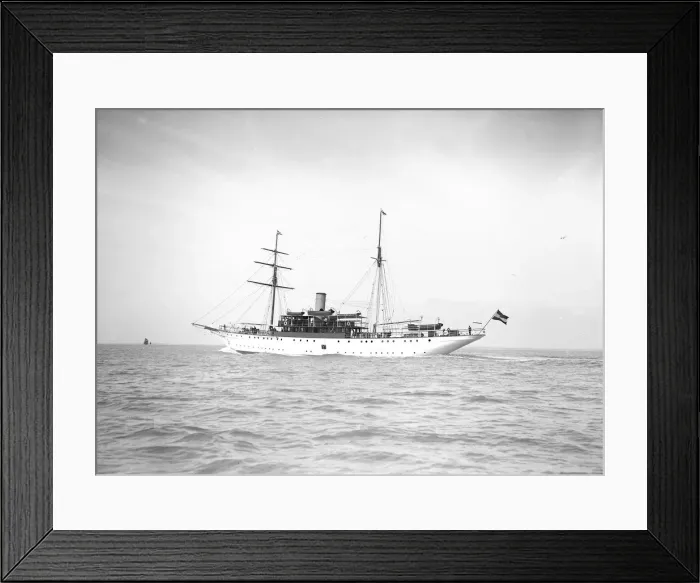 Framed Print : The steam yacht Ul under way, 1911. Creator: Kirk & Sons of Cowes Framed Print : The steam yacht Ul under way, 1911. Creator: Kirk & Sons of Cowes