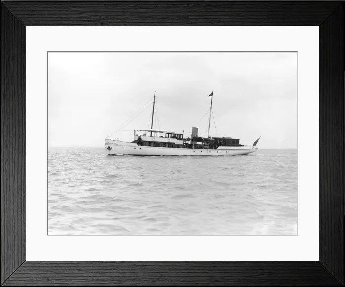 Framed Print : The steam yacht Sardonyx at anchor, 1913. Creator: Kirk & Sons of Cowes Framed Print : The steam yacht Sardonyx at anchor, 1913. Creator: Kirk & Sons of Cowes