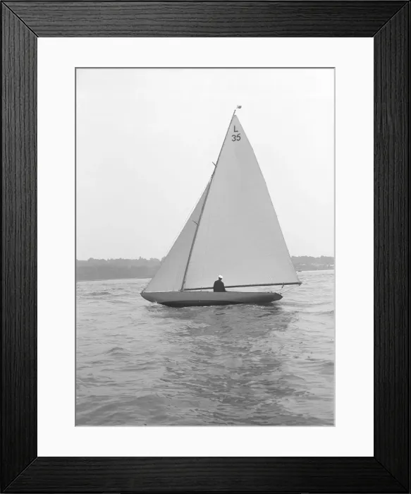 Framed Print : The 6 Metre Lanka sailing close-hauled, 1914. Creator: Kirk & Sons of Cowes Framed Print : The 6 Metre Lanka sailing close-hauled, 1914. Creator: Kirk & Sons of Cowes