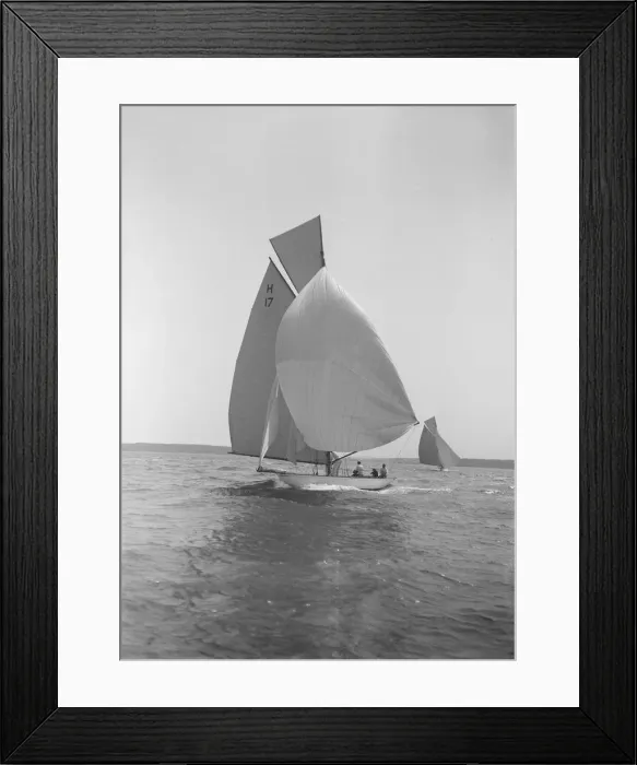 Framed Print : The 8 Metre Ierne running down wind under spinnaker, 1913. Creator: Kirk & Sons of Cowes Framed Print : The 8 Metre Ierne running down wind under spinnaker, 1913. Creator: Kirk & Sons of Cowes