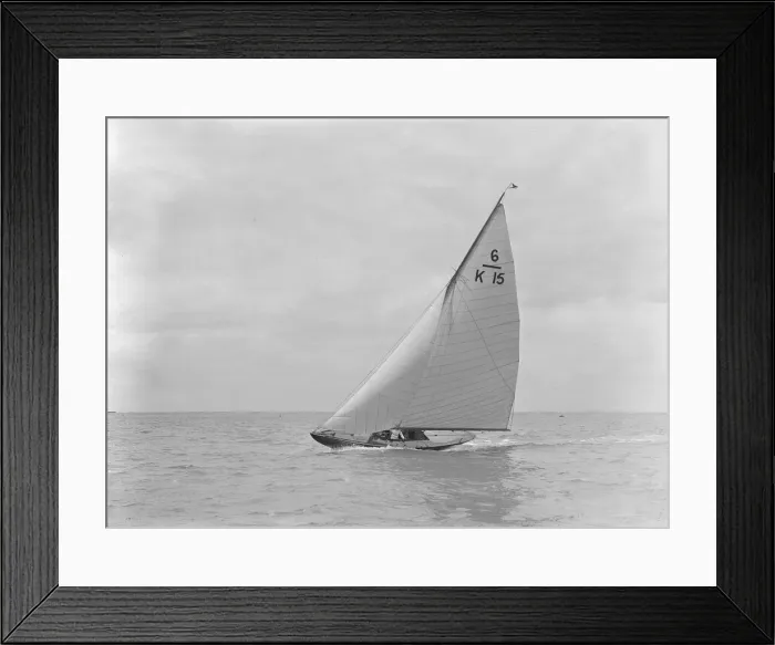 Framed Print : The 6 Metre class Alarm (K15) heeling upwind, 1921. Creator: Kirk & Sons of Cowes Framed Print : The 6 Metre class Alarm (K15) heeling upwind, 1921. Creator: Kirk & Sons of Cowes
