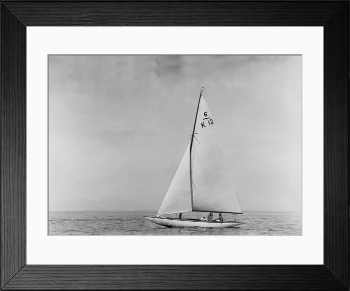 Framed Print : The 6 Metre sailing yacht Caryl (K12), 1921. Creator: Kirk & Sons of Cowes Framed Print : The 6 Metre sailing yacht Caryl (K12), 1921. Creator: Kirk & Sons of Cowes