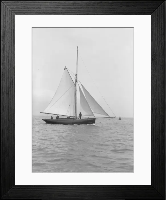 Framed Print : The gaff rigged cutter Wych under sail, 1914. Creator: Kirk & Sons of Cowes Framed Print : The gaff rigged cutter Wych under sail, 1914. Creator: Kirk & Sons of Cowes