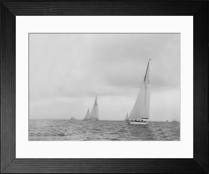 Framed Print : The 12 Metre sailing yacht Westra racing on upwind leg, 1936. Creator: Kirk & Sons of Cowes Framed Print : The 12 Metre sailing yacht Westra racing on upwind leg, 1936. Creator: Kirk & Sons of Cowes