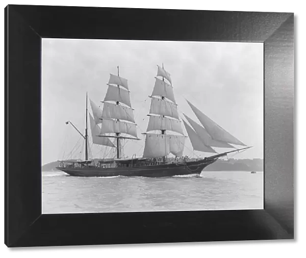 The 135 ft barque sailing ship Modwena, 1911. Creator: Kirk & Sons of Cowes