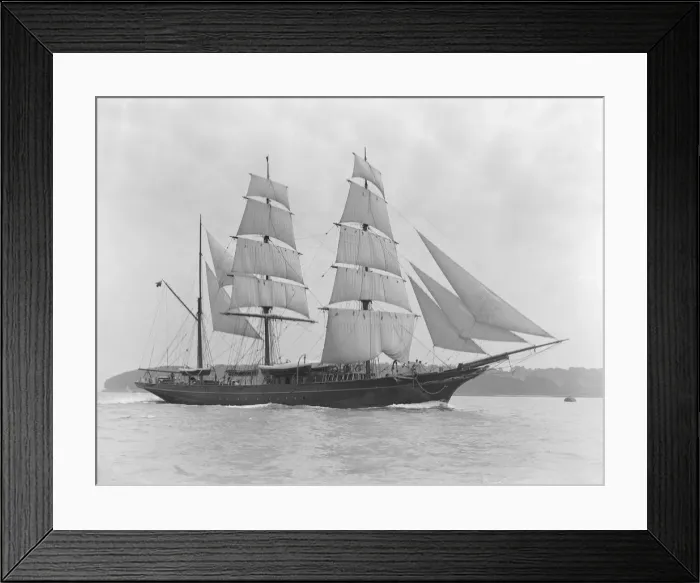 Framed Print : The 135 ft barque sailing ship Modwena, 1911. Creator: Kirk & Sons of Cowes Framed Print : The 135 ft barque sailing ship Modwena, 1911. Creator: Kirk & Sons of Cowes