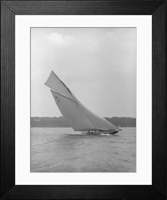 Framed Print : The 8 Metre yacht Gundred (H7) heeling upwind, 1913. Creator: Kirk & Sons of Cowes Framed Print : The 8 Metre yacht Gundred (H7) heeling upwind, 1913. Creator: Kirk & Sons of Cowes