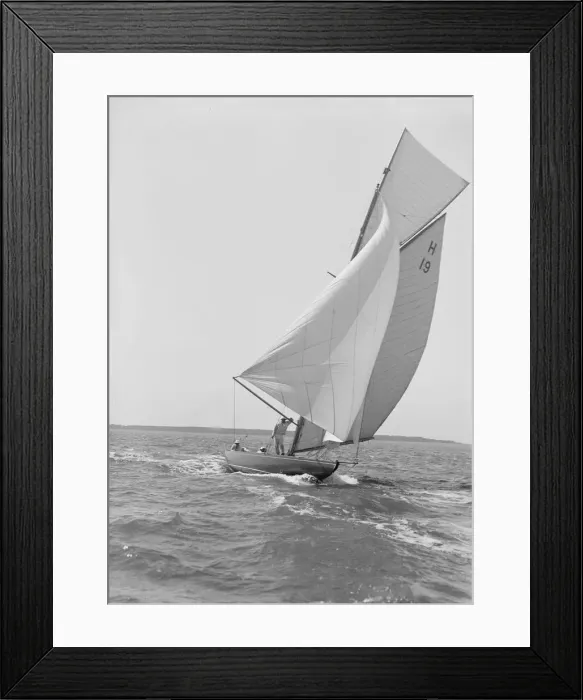 Framed Print : The 8 Metre yacht Antwerpia (H19) sailing with spinnaker, 1911