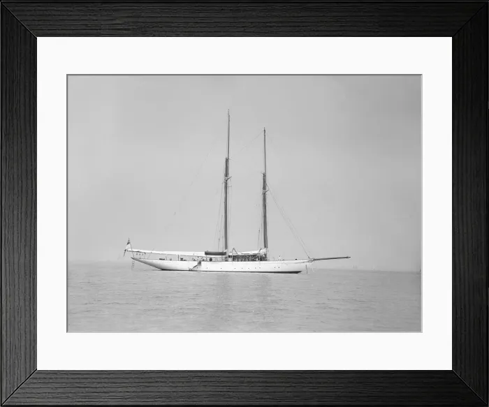 Framed Print : The schooner Joyance at anchor, 1913. Creator: Kirk & Sons of Cowes Framed Print : The schooner Joyance at anchor, 1913. Creator: Kirk & Sons of Cowes