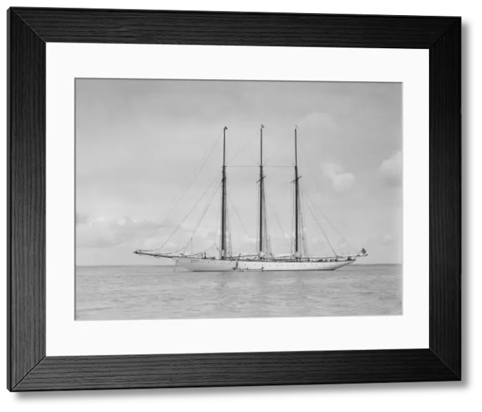 Framed Print : The American three mast schooner Karina, 1912. Creator: Kirk & Sons of Cowes Framed Print : The American three mast schooner Karina, 1912. Creator: Kirk & Sons of Cowes