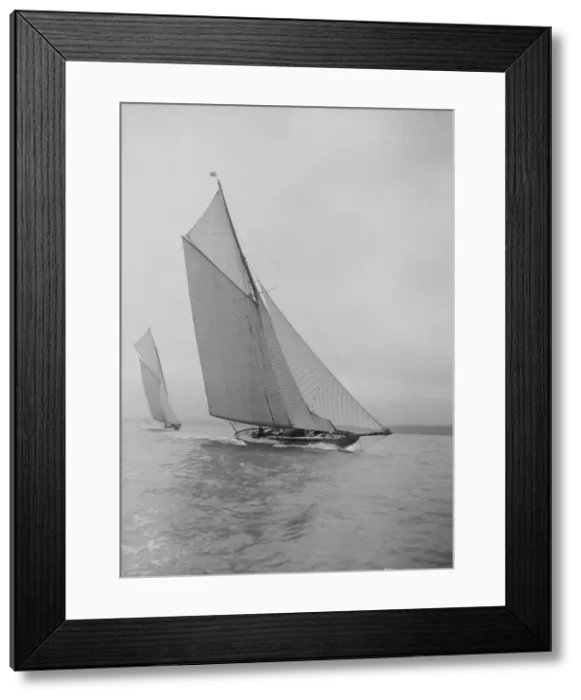 Framed Print : The beautiful 52 ft cutter Sonya sailing close-hauled, 1913. Creator: Kirk & Sons of Cowes Framed Print : The beautiful 52 ft cutter Sonya sailing close-hauled, 1913. Creator: Kirk & Sons of Cowes