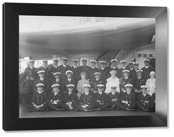 King George V, Queen Mary and crew on board HMY Victoria and Albert, 1927. Creator