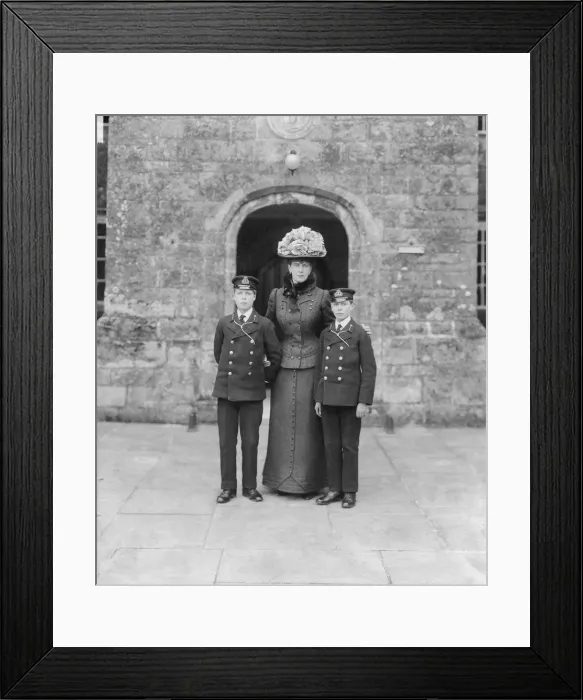 Framed Print : The Princess of Wales with Prince Edward and Prince Albert, Barton Manor, Isle of Wight, 1909 Framed Print : The Princess of Wales with Prince Edward and Prince Albert, Barton Manor, Isle of Wight, 1909