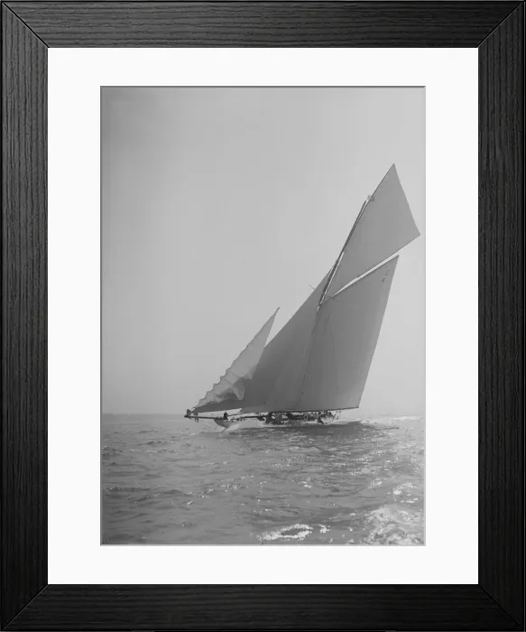 Framed Print : The 19-metre cutter Norada sailing close-hauled, jib flapping, 1911. Creator Framed Print : The 19-metre cutter Norada sailing close-hauled, jib flapping, 1911. Creator