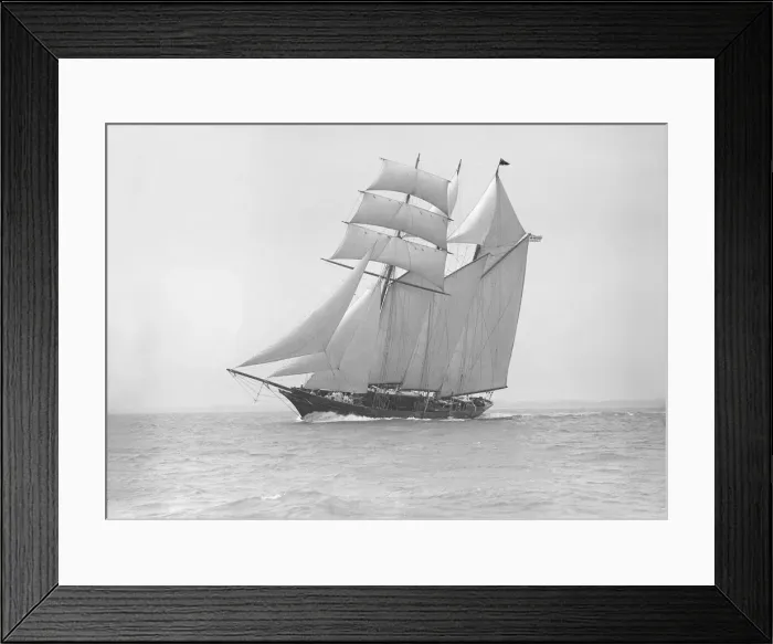 Framed Print : The auxiliary schooner La Cigale sailing close-hauled, 1913. Creator: Kirk & Sons of Cowes Framed Print : The auxiliary schooner La Cigale sailing close-hauled, 1913. Creator: Kirk & Sons of Cowes