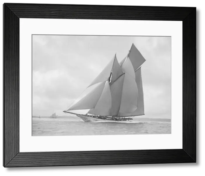 Framed Print : The beautiful schooner Cetonia making good headway, 1911. Creator: Kirk & Sons of Cowes Framed Print : The beautiful schooner Cetonia making good headway, 1911. Creator: Kirk & Sons of Cowes