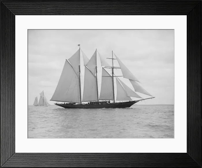 Framed Print : The auxiliary schooner La Cigale sailing close-hauled, 1913. Creator: Kirk & Sons of Cowes Framed Print : The auxiliary schooner La Cigale sailing close-hauled, 1913. Creator: Kirk & Sons of Cowes