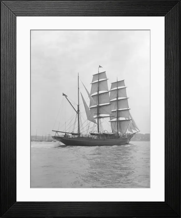 Framed Print : The 135 ft barque sailing ship Modwena, 1911. Creator: Kirk & Sons of Cowes Framed Print : The 135 ft barque sailing ship Modwena, 1911. Creator: Kirk & Sons of Cowes