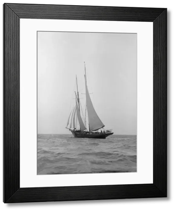 Framed Print : Schooner sailing, 1912. Creator: Kirk & Sons of Cowes Framed Print : Schooner sailing, 1912. Creator: Kirk & Sons of Cowes