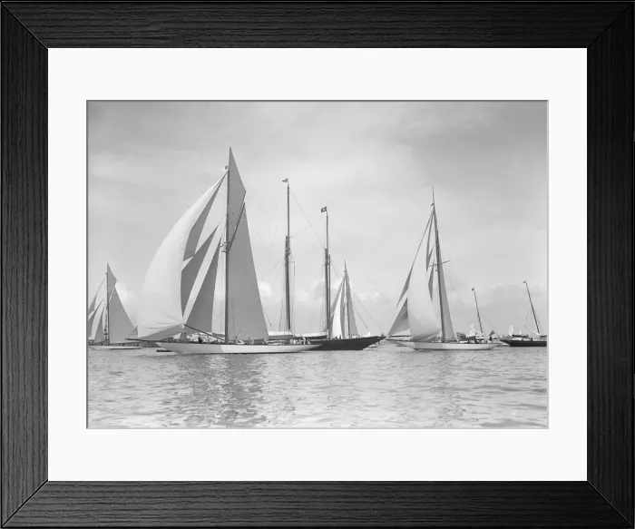Framed Print : The 19-metres class Octavia, Norada, Corona & Mariquita racing at Cowes, 1911 Framed Print : The 19-metres class Octavia, Norada, Corona & Mariquita racing at Cowes, 1911