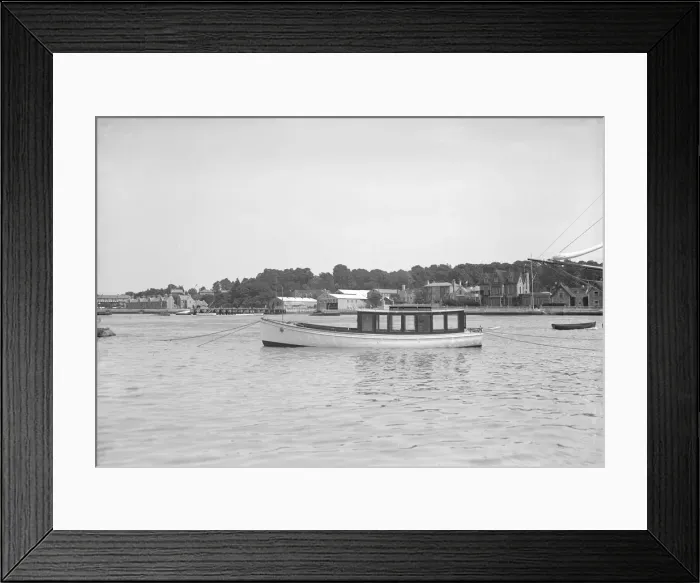 Framed Print : Mitcham launch, 1911. Creator: Kirk & Sons of Cowes Framed Print : Mitcham launch, 1911. Creator: Kirk & Sons of Cowes