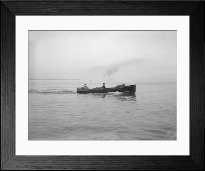 Framed Print : Yachts motor launch under way, 1914. Creator: Kirk & Sons of Cowes Framed Print : Yachts motor launch under way, 1914. Creator: Kirk & Sons of Cowes