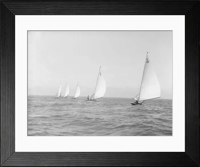 Framed Print : The 6 Metre Stella, Vanda, Bubble, Wamba and Lanka racing downwind, 1914 Framed Print : The 6 Metre Stella, Vanda, Bubble, Wamba and Lanka racing downwind, 1914