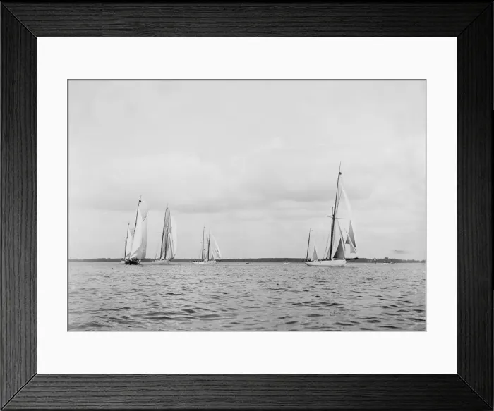 Framed Print : Start of the Kings Cup race, August 1908. Creator: Kirk & Sons of Cowes Framed Print : Start of the Kings Cup race, August 1908. Creator: Kirk & Sons of Cowes