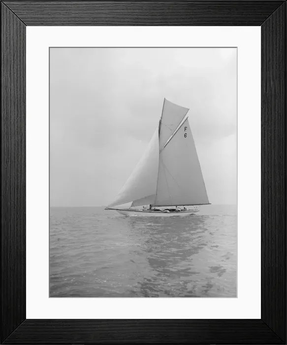 Framed Print : The 10 Metre class Eleda (F6) sailing close-hauled, 1913. Creator: Kirk & Sons of Cowes Framed Print : The 10 Metre class Eleda (F6) sailing close-hauled, 1913. Creator: Kirk & Sons of Cowes
