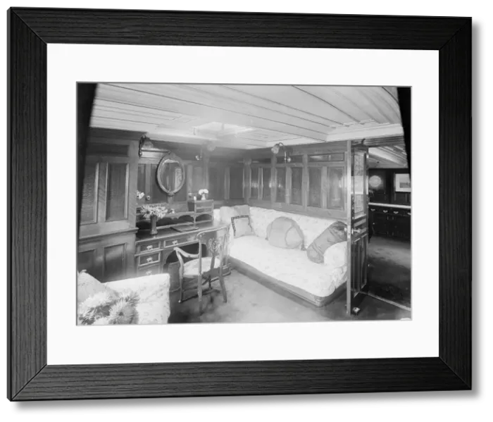 Framed Print : Interior of boudoir on Venetia, 1920. Creator: Kirk & Sons of Cowes Framed Print : Interior of boudoir on Venetia, 1920. Creator: Kirk & Sons of Cowes