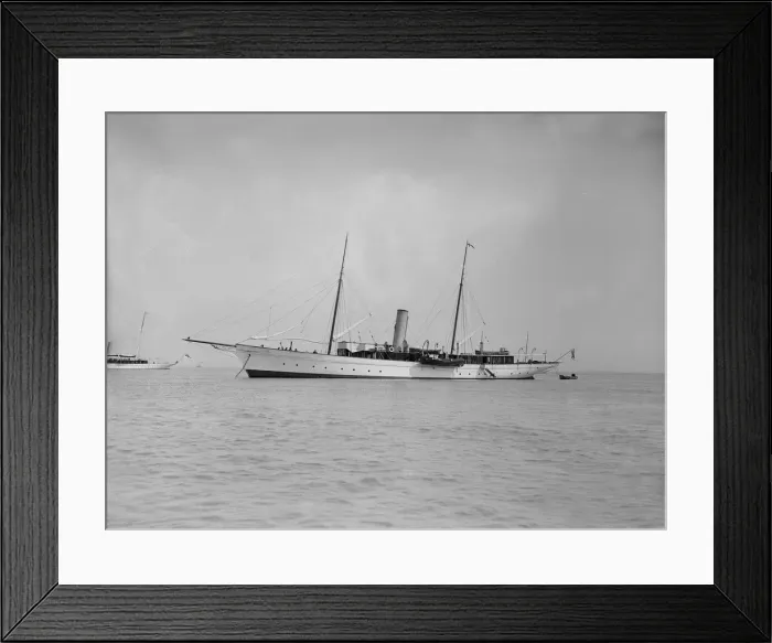 Framed Print : The steam yacht Agatha at anchor, 1911. Creator: Kirk & Sons of Cowes Framed Print : The steam yacht Agatha at anchor, 1911. Creator: Kirk & Sons of Cowes