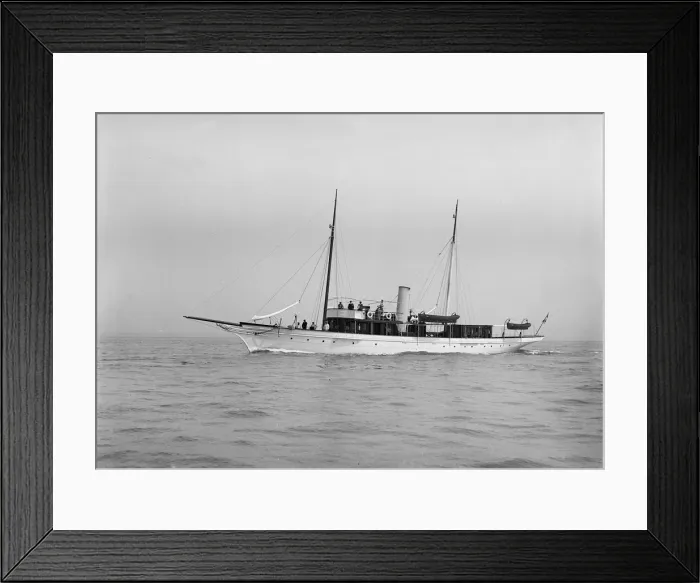 Framed Print : The steam yacht Cecilia under way, 1912. Creator: Kirk & Sons of Cowes Framed Print : The steam yacht Cecilia under way, 1912. Creator: Kirk & Sons of Cowes