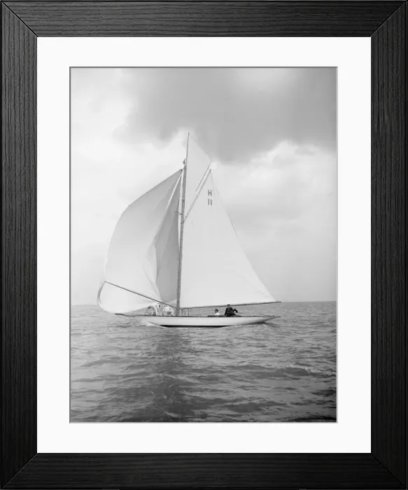 Framed Print : The 8 Metre Ventana (H11) sailing with spinnaker, 1912. Creator: Kirk & Sons of Cowes Framed Print : The 8 Metre Ventana (H11) sailing with spinnaker, 1912. Creator: Kirk & Sons of Cowes