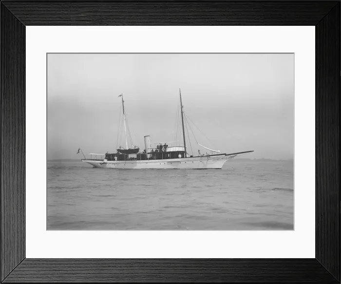 Framed Print : The steam yacht Cecilia under way, 1912. Creator: Kirk & Sons of Cowes Framed Print : The steam yacht Cecilia under way, 1912. Creator: Kirk & Sons of Cowes