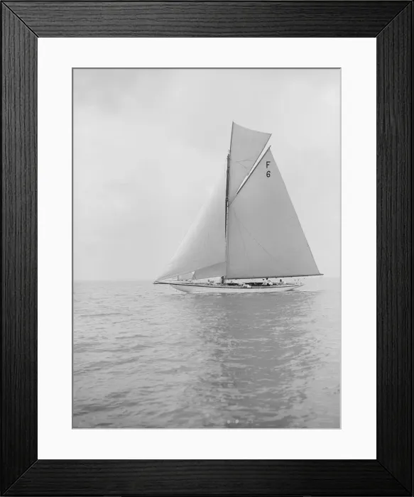 Framed Print : The 10 Metre class Eleda (F6) sailing close-hauled, 1913. Creator: Kirk & Sons of Cowes Framed Print : The 10 Metre class Eleda (F6) sailing close-hauled, 1913. Creator: Kirk & Sons of Cowes