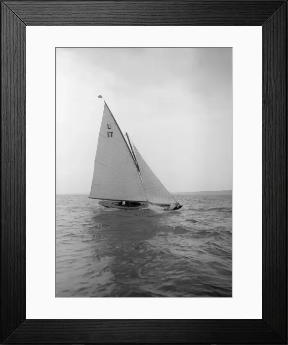 Framed Print : The 6 Metre Ejnar breaking waves, 1912. Creator: Kirk & Sons of Cowes Framed Print : The 6 Metre Ejnar breaking waves, 1912. Creator: Kirk & Sons of Cowes