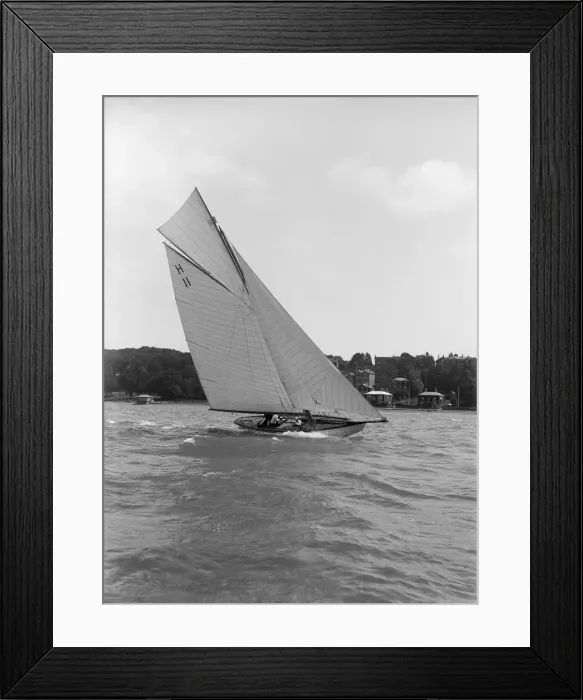 Framed Print : Ventana (H11) an early 8 Metre class yacht sails close-hauled, 1914. Creator Framed Print : Ventana (H11) an early 8 Metre class yacht sails close-hauled, 1914. Creator