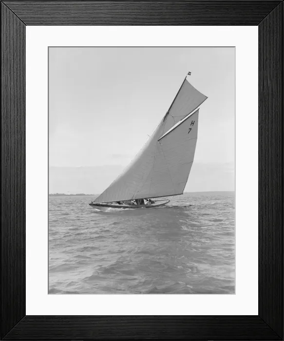 Framed Print : The 8 metre Garraveen (H7), sailing close-hauled, 1914 Creator: Kirk & Sons of Cowes Framed Print : The 8 metre Garraveen (H7), sailing close-hauled, 1914 Creator: Kirk & Sons of Cowes
