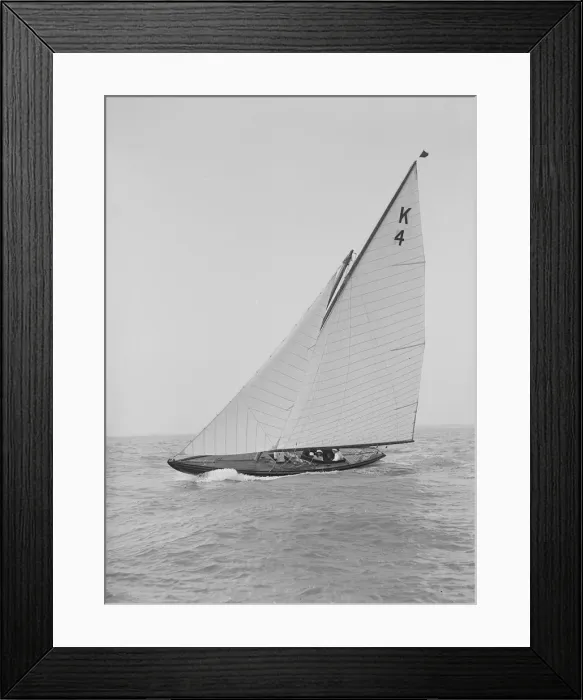 Framed Print : The 7 Metre Anitra (K4) sailing close-hauled, 1914. Creator: Kirk & Sons of Cowes Framed Print : The 7 Metre Anitra (K4) sailing close-hauled, 1914. Creator: Kirk & Sons of Cowes