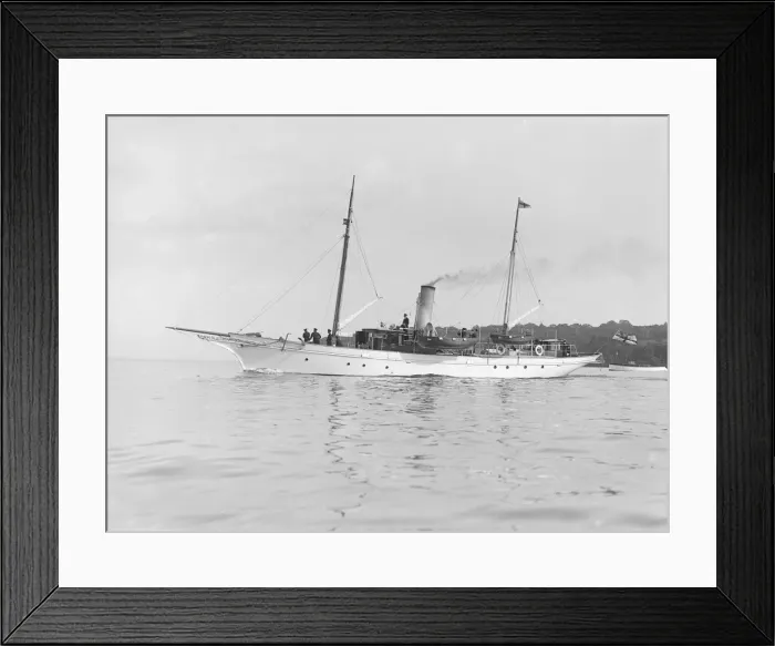 Framed Print : The steam yacht Morawel under way, 1912. Creator: Kirk & Sons of Cowes Framed Print : The steam yacht Morawel under way, 1912. Creator: Kirk & Sons of Cowes